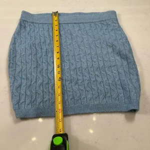 NWT Vero Moda Skirt S Womens Blue Cable Knit Mini thumbnail 5