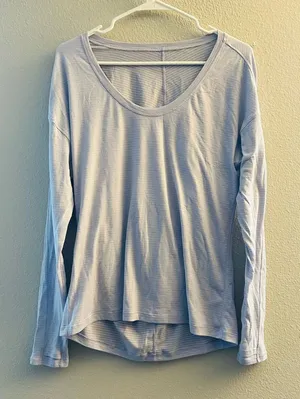 lululemon athletica Light Blue Scoop Neck Long Sleeve Top thumbnail 1