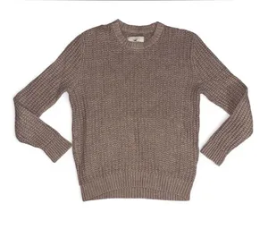 Hollister Women's Taupe Crewneck Cable Knit Sweater thumbnail 1