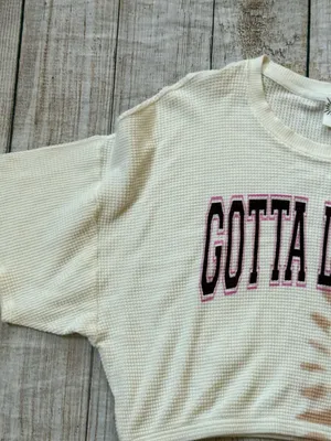 Aerie Offline Size XL Women’s Cropped Waffle Knit "Gotta Dance" Tie Dye Top thumbnail 4