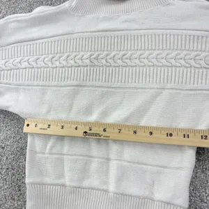 Guess Cream‎ Knit Turtleneck Sweater Balloon Sleeve Cable Knit Casual Retro VTG thumbnail 6