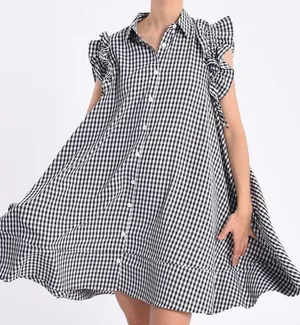 LILI SIDONIO Mini Gingham Shirt Dress thumbnail 1
