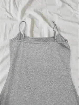 Grey Fitted Spaghetti Strap Mini Dress Size XS/ small Gray thumbnail 4