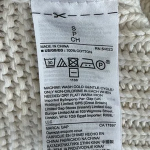 Gap For Good Textured Open Front Cardigan‎ Sweater Cream White Chunky Knit Small thumbnail 5