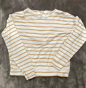 soft plush hooded sweater striped size S thumbnail 1