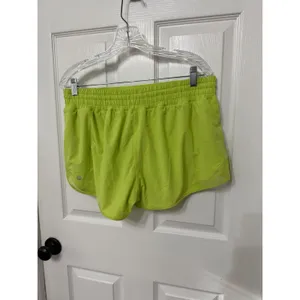 Lululemon Hotty‎ Hot High Rise Lined Shorts Neon Yellow Size 12 Activewear thumbnail 7