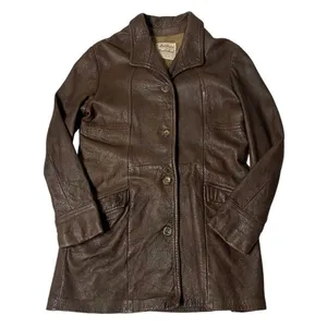 LEATHERS By NEW ENGLAND Sports Wear Brown Leather Jacket Half Belt VINTAGE thumbnail 5