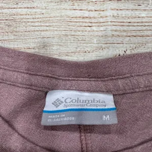 Columbia Womens Mauve Heather Cap Sleeve Pleated‎ Shoulder Top Size M thumbnail 2