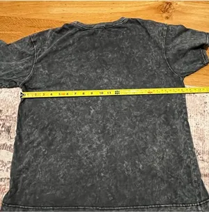 Champion T-Shirt Acid Wash Black Crew Neck Tee Top Womens Logo Medium thumbnail 2