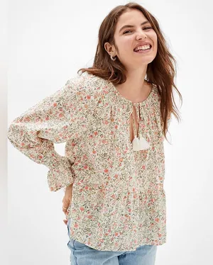 American Eagle Floral Long Sleeve Blouse thumbnail 1