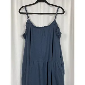 Natural Life Navy Blue Cotton Tiered Maxi Dress Sz.M thumbnail 8