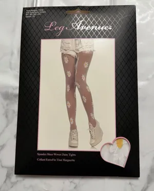 Leg Avenue Spandex‎ Daisy Pantyhose Adult One Size Fits 90-160 Lbs 70 Denier thumbnail 1