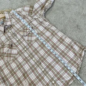Carhartt Women’s Roll Tab 3/4 Sleeve Button Up Shirt Top Plain in Light Brown XL thumbnail 9