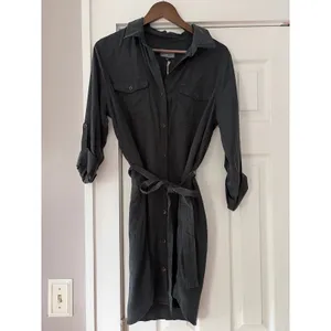 Universal Threads Lyocell Utility Shirt Dress Gray Hematite Medium NWT thumbnail 3