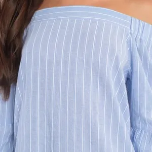 Tobi Dress Abby Striped Off Shoulder Dress in Light Blue Size M thumbnail 2