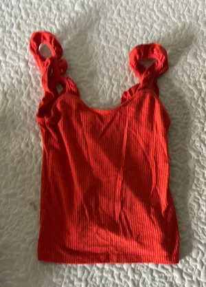 orange ruffle sleeve tank top thumbnail 1
