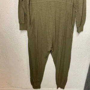 Natural Life Johnnie Plunge Jumpsuit Olive Green V Neck Slouchy Harem Lounge XS thumbnail 4