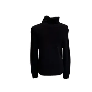 Lauren Ralph Lauren Waffle Knit Cowl Neck Sweater Drawstring Size Large‎ Black thumbnail 2