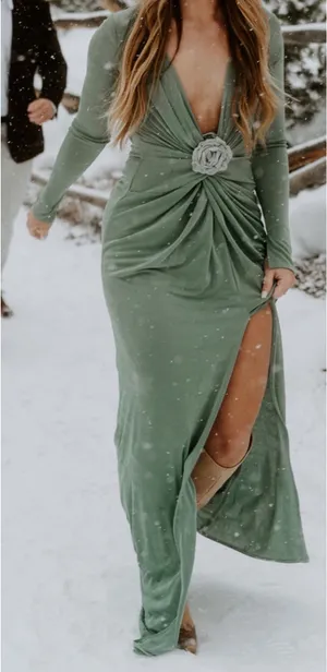Katie May | Free People In A Mood Gown in Sage Green thumbnail 2
