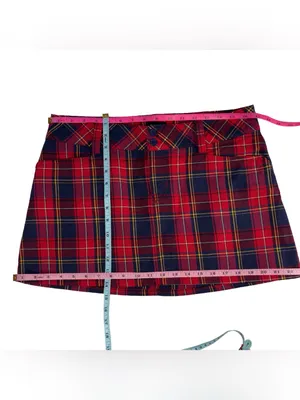 Vintage 90s Abercrombie & Fitch Plaid Wool Blend Belted Mini Skirt Size 8 thumbnail 10