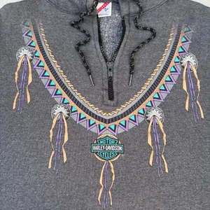 Rare Vintage 80s Harley Davidson Southwestern Grey Las Vegas Graphic Sweatshirt thumbnail 8