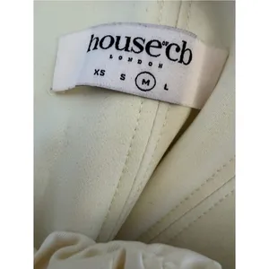 House of CB Cream Corset Bustier Top Ruched Strapless Women’s Medium thumbnail 4