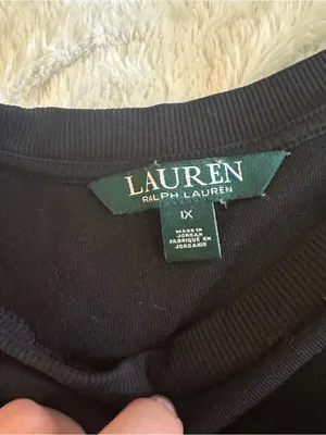 Lauren Ralph Lauren Black Boatneck Short Sleeve Tee Preppy Minimalist Basics thumbnail 3