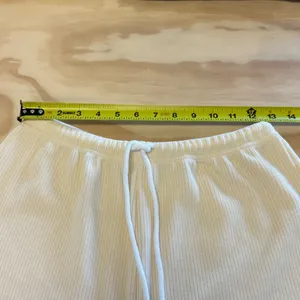 Sabo Skirt Ribbed‎ Knit Lounge Shorts Butter Yellow Elastic Waist Drawstring Sm thumbnail 8