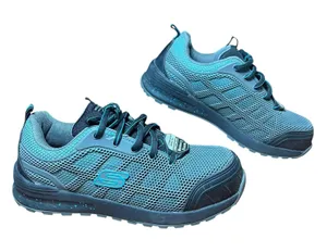 Skechers Work Shoes Womens Size 7 Blue Gray Composite Safety Toe Memory Foam PPE thumbnail 1