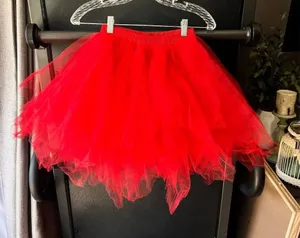 Women's Red Tulle Tutu Skirt‎ One Size Party Dance thumbnail 1