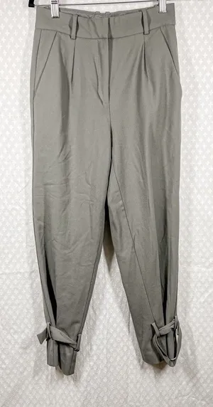 Aritzia Babaton‎ Green Gray Wool Blend High Rise Taper Trouser Pants thumbnail 1