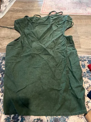 Aerie Dark Green Spaghetti Strap cut out Slip Dress thumbnail 4