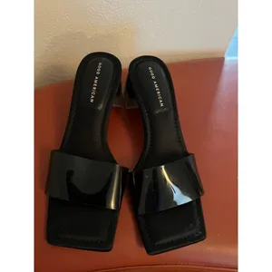 Good American Womens‎ Shoes Slides Sandals Block Heel Ombre Square Toe Black 8.5 thumbnail 9