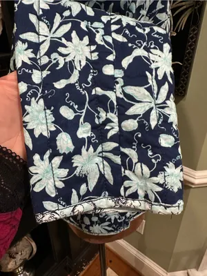 Anthropologie Leifsdottir Blue Floral Quilted Boho Jacket – Size 8 thumbnail 8