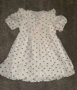 Umgee Ruffle Sleeve Bow Print Mini Babydoll Dress thumbnail 1