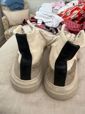 Women's High-Top Canvas Sneakers in Cream thumbnail 2