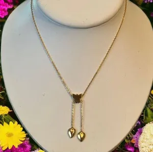 Vintage butterfly and hearts necklace thumbnail 1