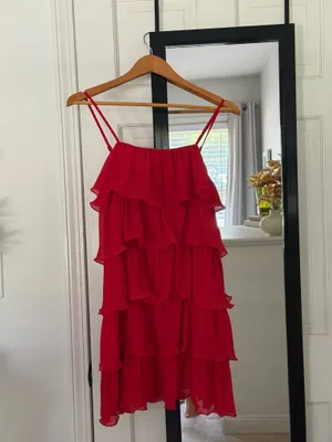 Sincerely Jules Red Ruffle Dress thumbnail 2
