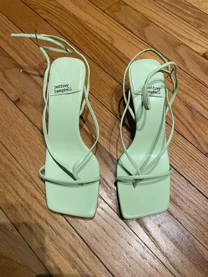 Jeffrey Campbell Fluxx In Green Mint colorful kitten low heel y2k square coquett thumbnail 3