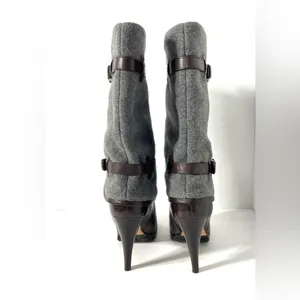 Kennedy Wool/Leather Boots Gray Brown Size 8B thumbnail 5