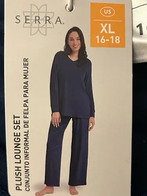 SERRA Lounge Set - V- neck Top & Wide Leg Pants size XL 16/18 oversized thumbnail 2