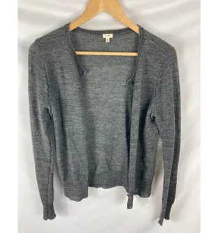 J Crew University Alapca Wool Blend Cardigan Sweater Grey Size Medium thumbnail 1