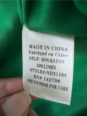 Linen blend Green Ruffled Sun mini Dress size L thumbnail 3