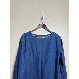 GALLARDAGALANTE Denim TUnic Blouse Boat Neck Cotton Japanese Size F One Size thumbnail 6