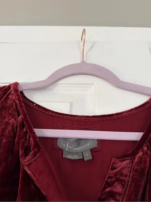 Anthropologie Velvet Somerset Burgundy Maxi Dress Autumn Fall thumbnail 5