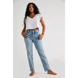 Free People We The Free Crvy High Rise Vintage Inspired Straight Jeans Size 32 thumbnail 3