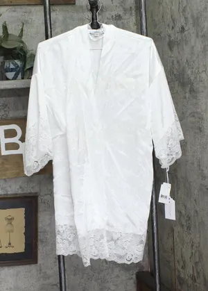 In Bloom By Jonquil Womens Satin The Bride Wrap Robe HER030 White S thumbnail 1