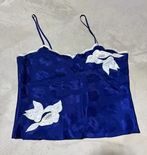 Victoria’s Secret gold label vintage Floral Camisole with White Appliqué small thumbnail 1