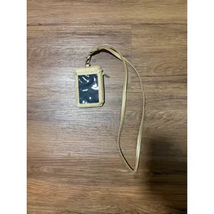 Metallic Gold Lanyard Wallet ID Holder Zipper Pocket Card Slot Slim Neck Strap thumbnail 3