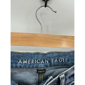American‎ Eagle Highest Rise 90s Boyfriend Jeans Womens 6R Blue Distressed thumbnail 5
